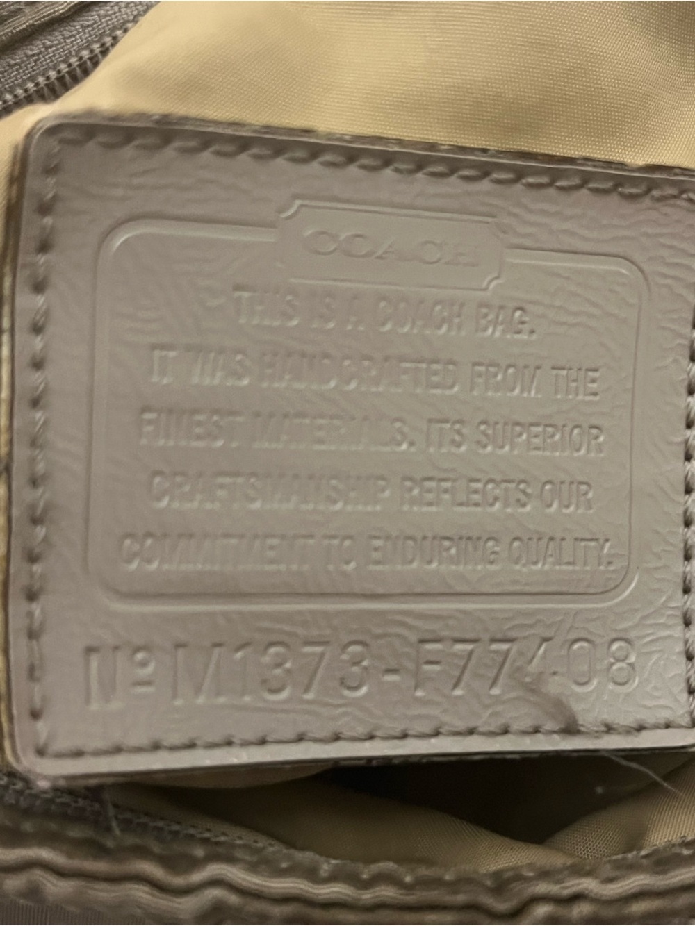 Coach Signature Getaway Nylon File Crossbody Bag Grey Taupe F77408 - Picture 10 of 14